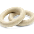 Close-up of 50 mm wooden craft toss ring showing wood grain