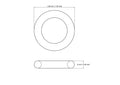 Technical drawing of 50 mm wooden craft toss ring
