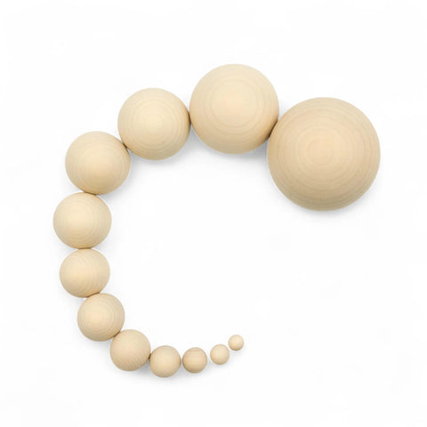 Turned wood balls