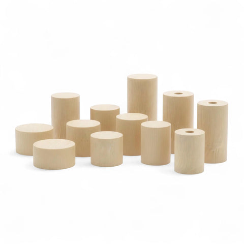 Turned wooden cylinders