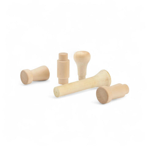 Turned wood pegs